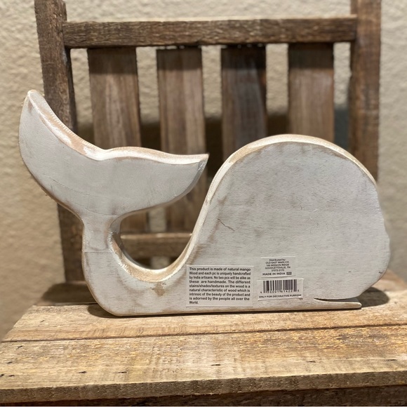 Whitewashed Whale Wood Decor, White Whale Decor, Whale Sign, Ocean Life Decor - Picture 10 of 11